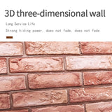 12pcs 3D Brick Wall Sticker Self-Adhesive PVC Wallpaper for Bedroom Waterproof Oil-proof Kitchen Stickers DIY Home Wall Decor
