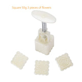 Plastic 50g 100g Moon Cake Form Mooncake Mould With Moon Cake Stamp Traditional Mooncake Mold Press Square/Round Jelly Mold 0906