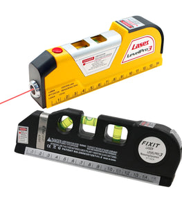 Laser level Meter Vertical & Horizontal Lasers Tape Aligner Bubbles Ruler,Repair Garden Building Indoors and Outdoors 3 in 1