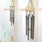 Silver 6 Tube Wind Chime Chapel Bells Wind Chimes Door Wall Hanging Ornament Home Garden Outdoor Decor Wind Chimes