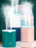 2L Humidifier Large-capacity Silent Home Office Fine Mist Dual Nozzles 2000 MAh Office Home Accessories Household Merchandises