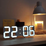3D LED Digital Clock Adjustable Electronic Alarm Clock 3 Levels Dimmable Home Stereo Wall Table Living Room Decoration Clock