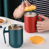500ml Thermos Coffee Cup Stainless Steel Mug With Lid And Handle Removable Coffee Milk Cups School Office Matte Tea Mug Gift