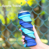 480ml Foldable Silicone Water Cup Creative Protable Travel Cycling Running Water Bottle Folding Outdoor Sports Kettle Drinkware